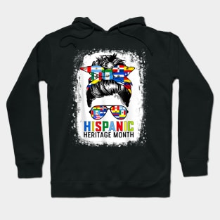 National Hispanic Heritage Month Messy Bun Countries Flags Hoodie